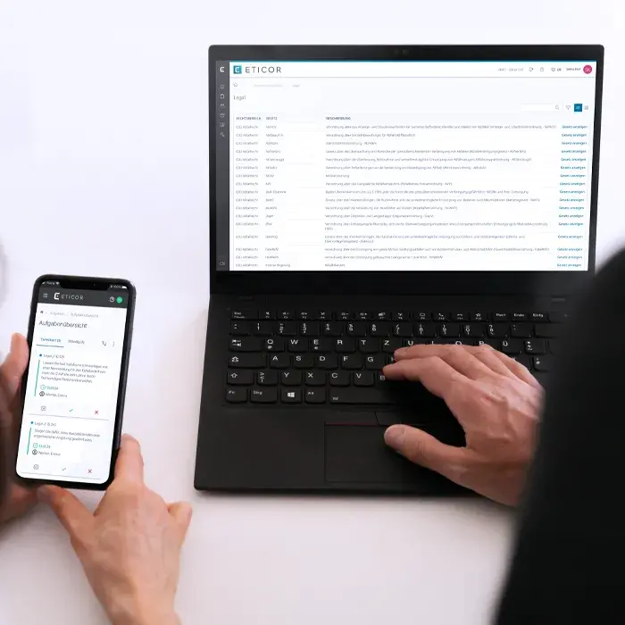 Eticor Software mit individuellem Rechtskataster auf Laptop und Smartphone – mobil und desktopfähig Eticor Software mit individuellem Rechtskataster auf Laptop und Smartphone – mobil und desktopfähig